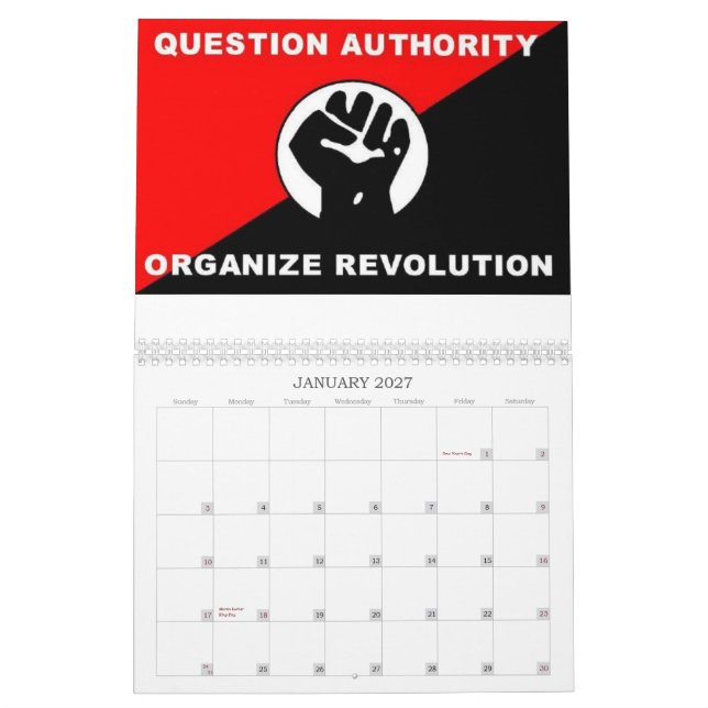class war anarchism 2012 calender calendar (Jan 2027)