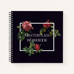 Class Workbook with Vintage Roses Notebook