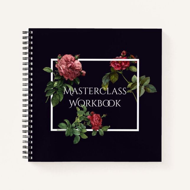 Class Workbook with Vintage Roses Notebook (Front)