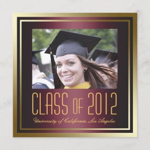 Classe 2012, Invitation de diplômes Red and Gold