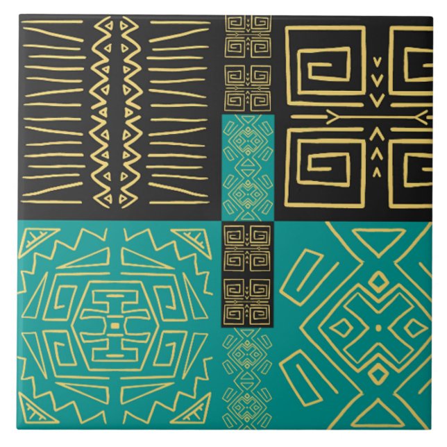 Classé Africain Carreaux Line Motif d'art (Devant)