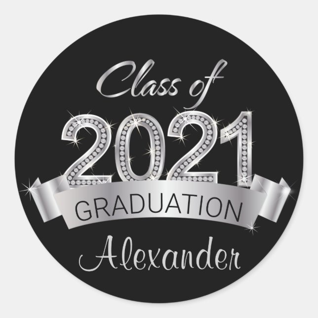 Classe Argent de Sticker de Graduation 2021 (Devant)