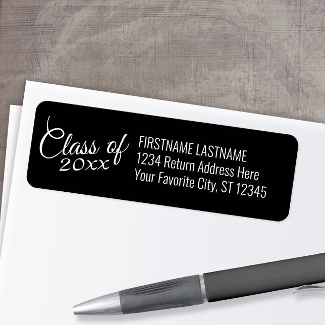 Classe avec année personnalisée et adresse de reto (Custom Return Address Labels - Low Minimum)