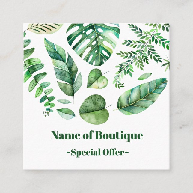 Classé boutique feuille tropicale Coupon rabais (Devant)