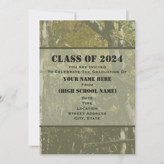 Classe Camo De 2024 Graduation Invitation (Devant)