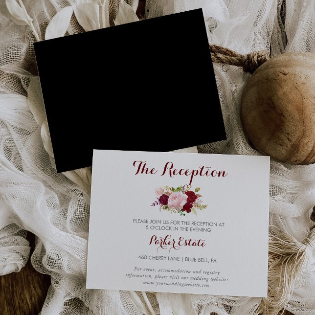 Classe Carte de réception de mariage noir tropical (Créateur téléchargé)