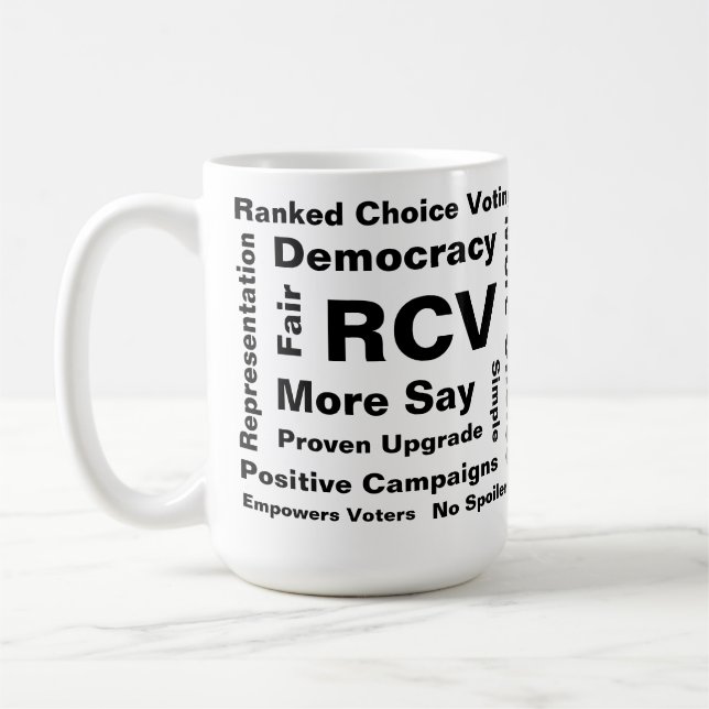 Classé Choix Mots de vote 15oz Café Mug (Gauche)