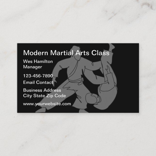 Classe d'arts martiaux Carte de visite moderne (Devant)
