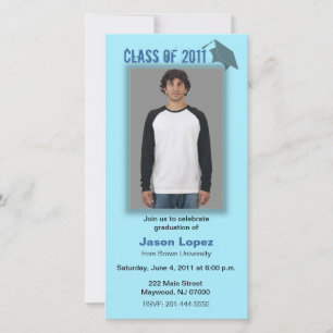Classe de 2011 Carte photo de graduation Blue Shad