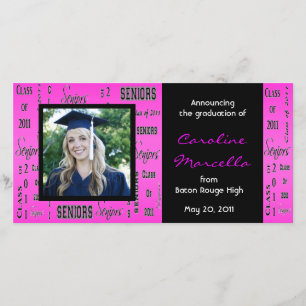 Classe de 2011 Faire-part de troisième cycle rose 