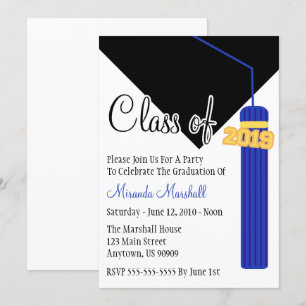 Classe De 2019 Tassel Invitation De Graduation (Bl