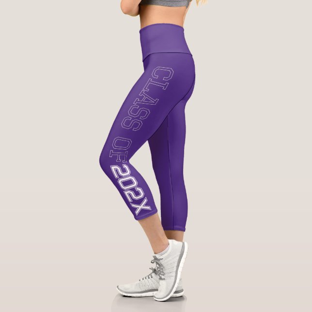 Classe de 2021 Leggings Capris violets à haut tail (Gauche)