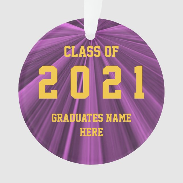 Classe de 2021 Maroon and Gold Ornament par Janz (devant)