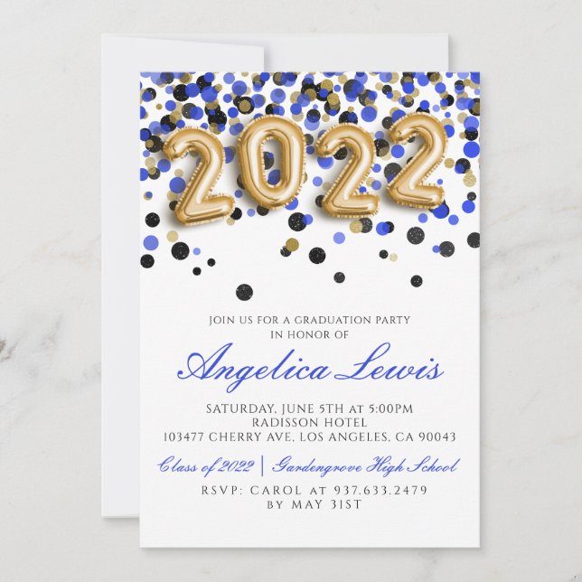 Classe de 2022 Graduation Party Invitation (Devant)