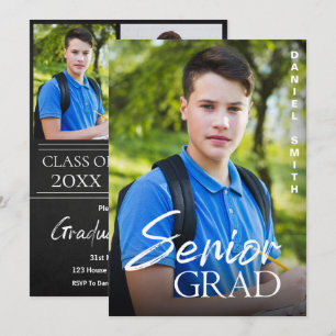Classe de 2025 Elégant Senior Grad Faire-part