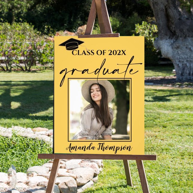 Classe De 2025 Faire-part Diplômé En Photo Jaune (Créateur téléchargé)
