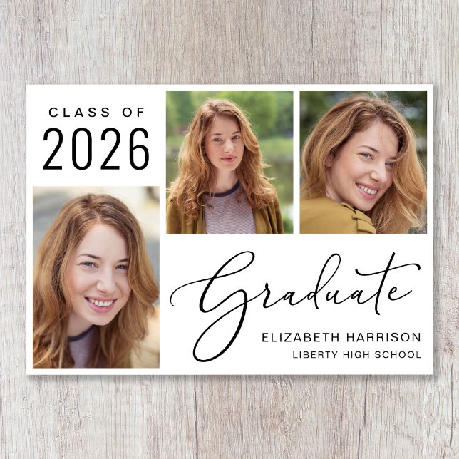 Classe de 2025 Faire-part d'obtention d'un diplôme (Cherish the milestone: share your graduate's achievement with a custom photo graduation announcement)