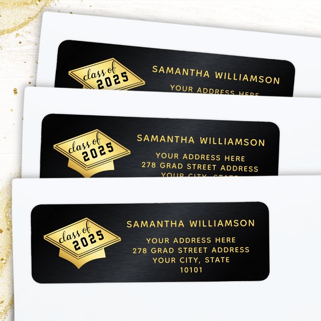Classe de 2025 Graduate Black and Gold Graduation (Créateur téléchargé)