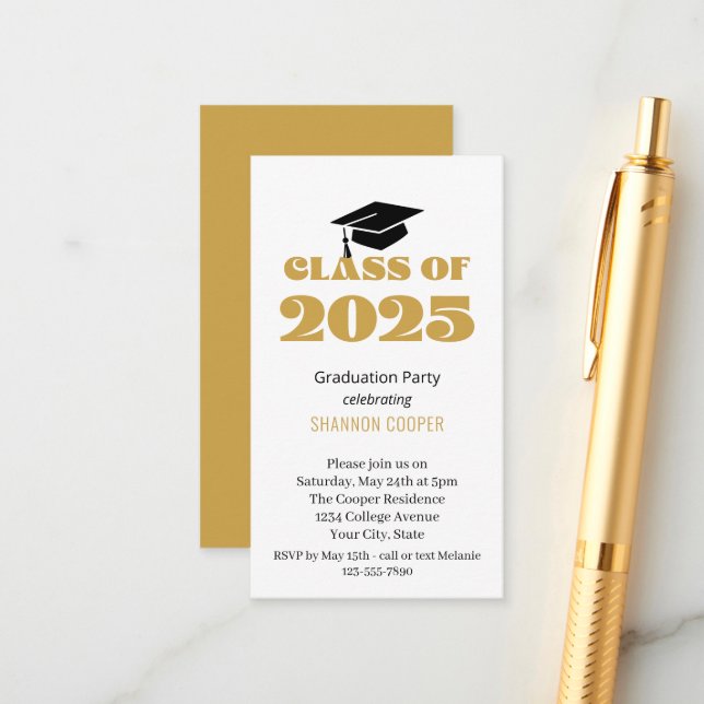 Classe de 2025 Graduation Party Invitation Inserti (Devant/Arrière en situation)