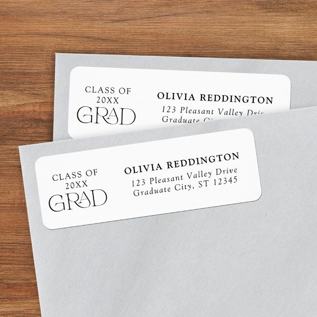 Classe de 2025 Typographie Grad Adresse de retour (Créateur téléchargé)