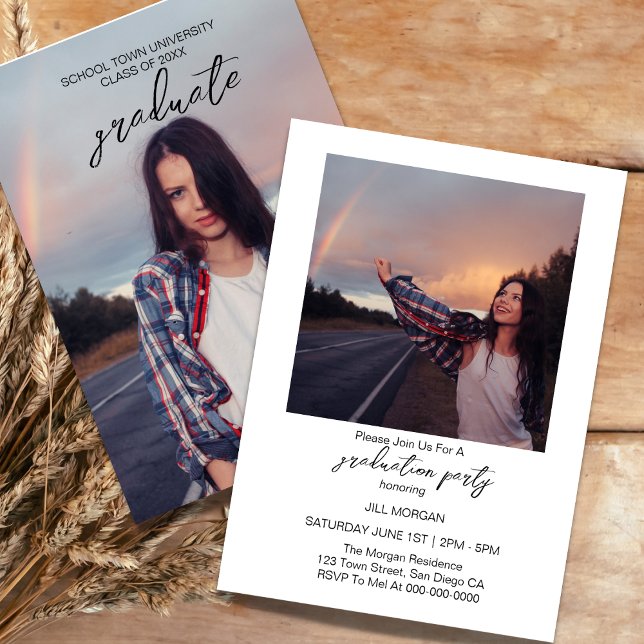 Classe De 20XX Photo Graduation Party Invitation (Créateur téléchargé)