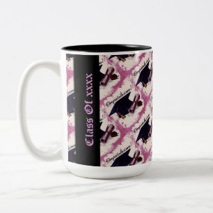 Classe de diplôme Casquette et diplôme Mug rose