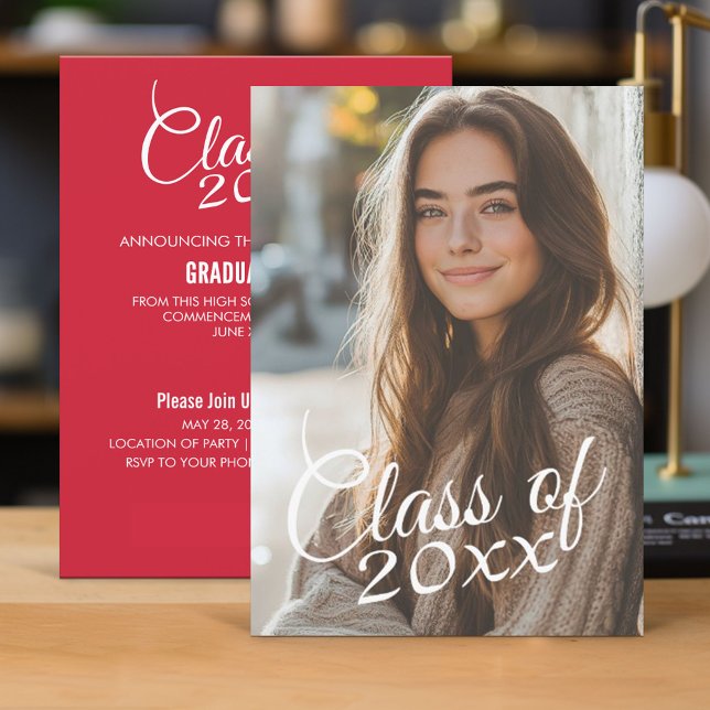 Classe de diplôme Faire-part photo Invitation (Graduation Invitation - Classic)
