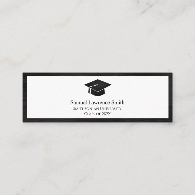Classe de diplômé moderne de la carte de nom Insér (Devant)