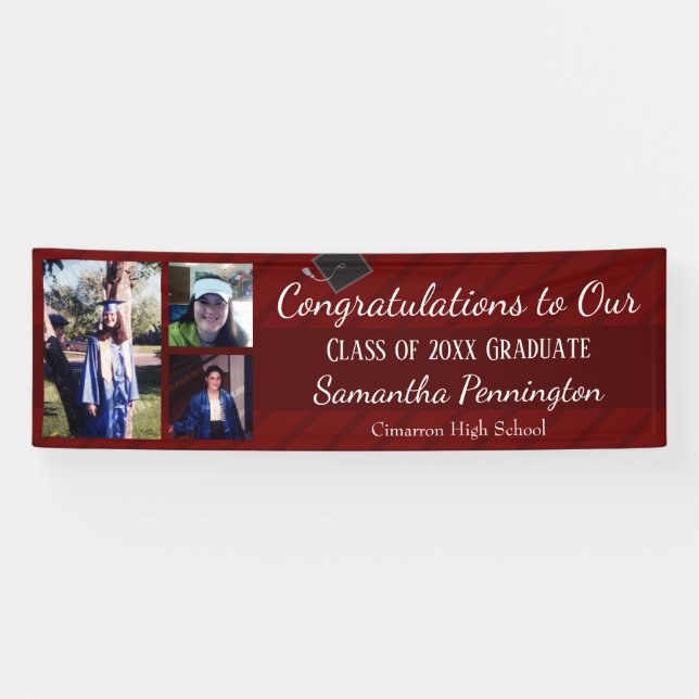 Classe de diplômes de 2021 Bannière de collage de  (Horizontal)