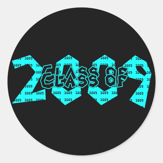 Classe de fin d'études de 2009 Sticker Turquoise (Devant)