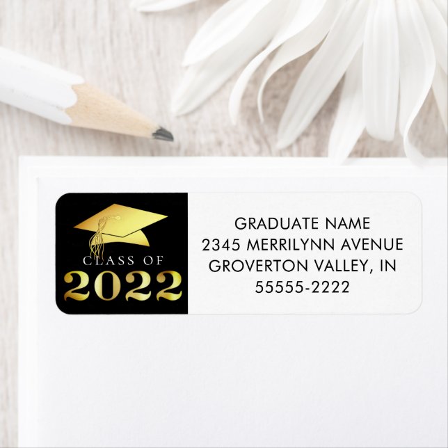 Classe de Graduation de 2022 Elegant Black Gold (En situation)