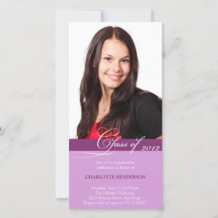 Classe de script violet de faire-part de graduatio