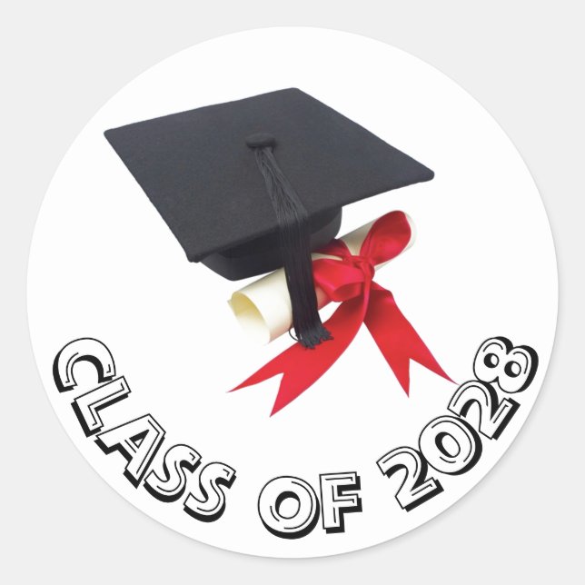 Classe de Sticker Casquette et Diplôme 2028 par Ja (Devant)