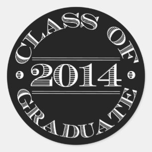 Classe de Sticker pour graduation 2014 Noir   Blan