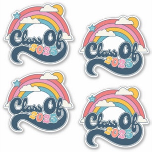 Classe de Stickers Arc-en-ciel 2025 Jeu de 4