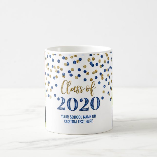 Classe d'or bleu de 2020 Photo Graduation Mug (Centre)