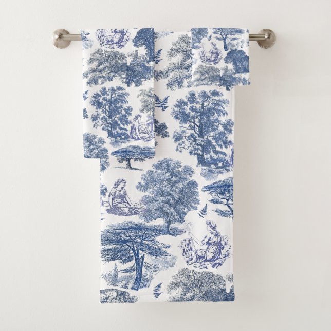 Classé élégant Rustic Blue Country Toile (En situation)