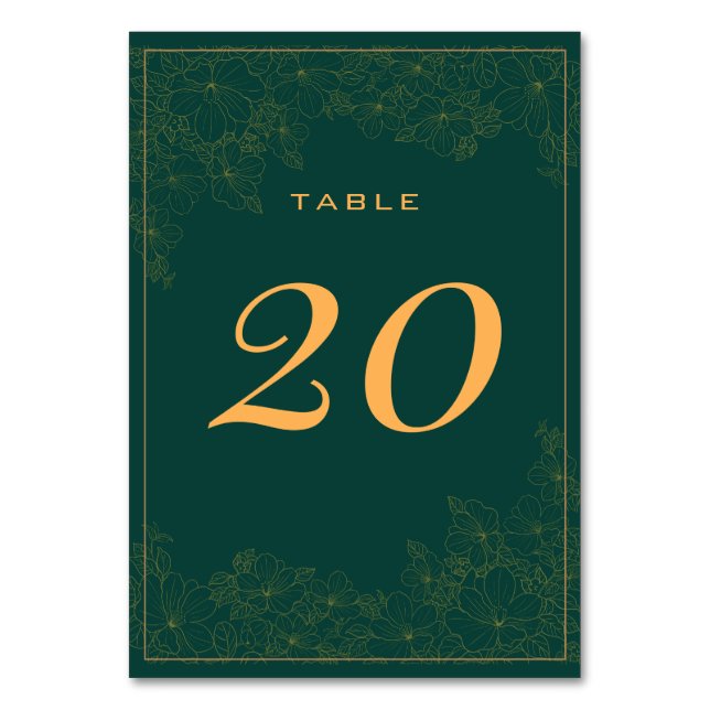 Classé Emerald Green Subtle Motif Numéro de table (Par défaut)