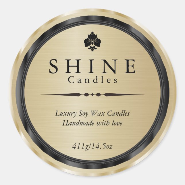 Classé Faux Gold et Noir Étiquette (Devant)