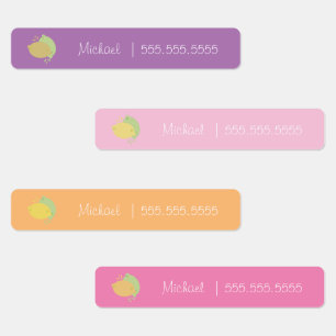 Classe Fruit Citron Déjeuner Nom Numéro Étiquette