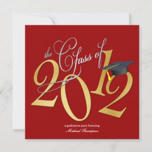 Classe géniale de 2012 invitations (rouge/or)