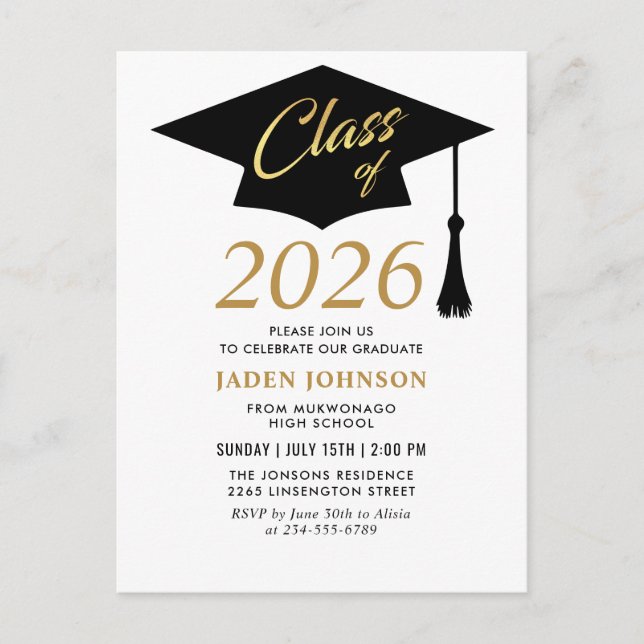 Classe moderne de 2025 Graduation Party Invitation (Devant)