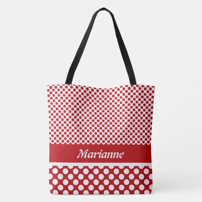 Classé nommé Sac fourre-tout à points Polka rouge  (Dos)