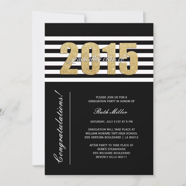 Classe par bandes de 2015 Graduation Invitation (Devant)