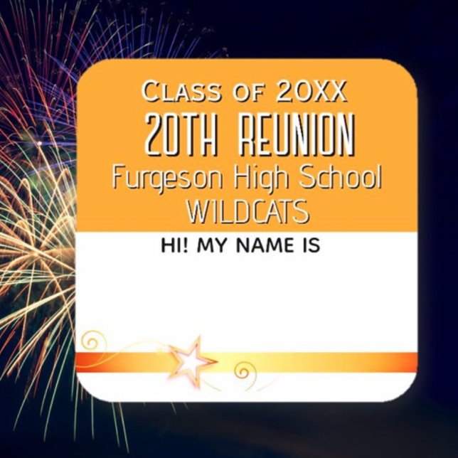 Classe Reunion ORANGE Nom étiquette Sticker (Créateur téléchargé)