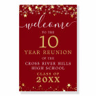 Classe Reunion Welcome Red Gold Stars Script