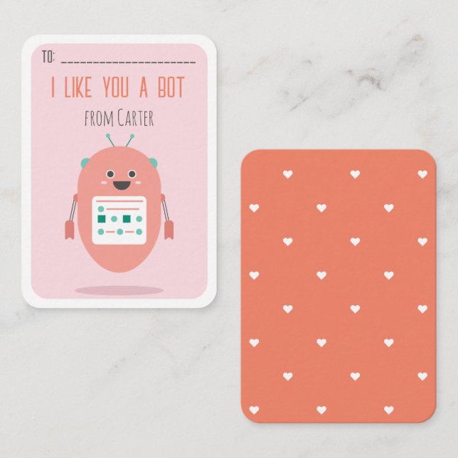 Classe Saint-Valentin Comme vous une carte de bate (Devant / Derrière)