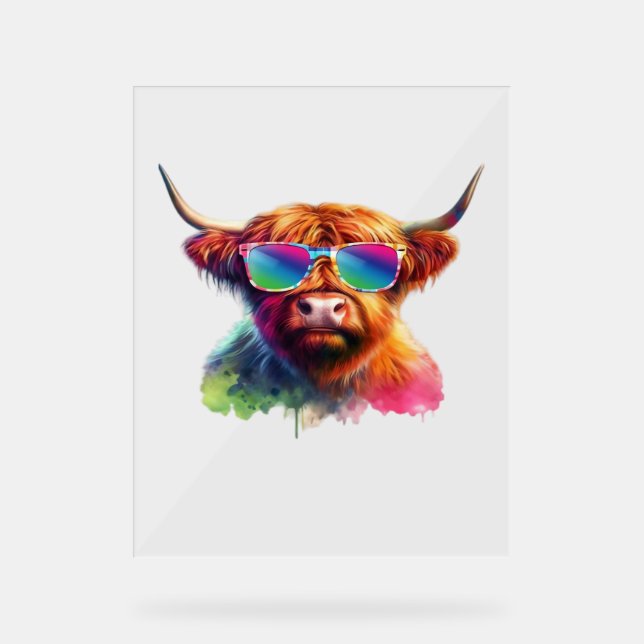 Classe Scottish Highland Cow, Cowboy Boots & Flowe (Recto)