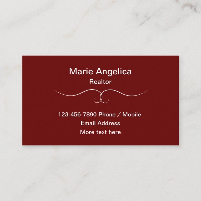 Classé Simple Realtor Cartes de visite immobiliers (Devant)