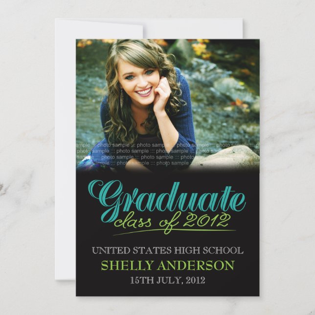 Classe supérieure de 2012 Invitation moderne Blue  (Devant)